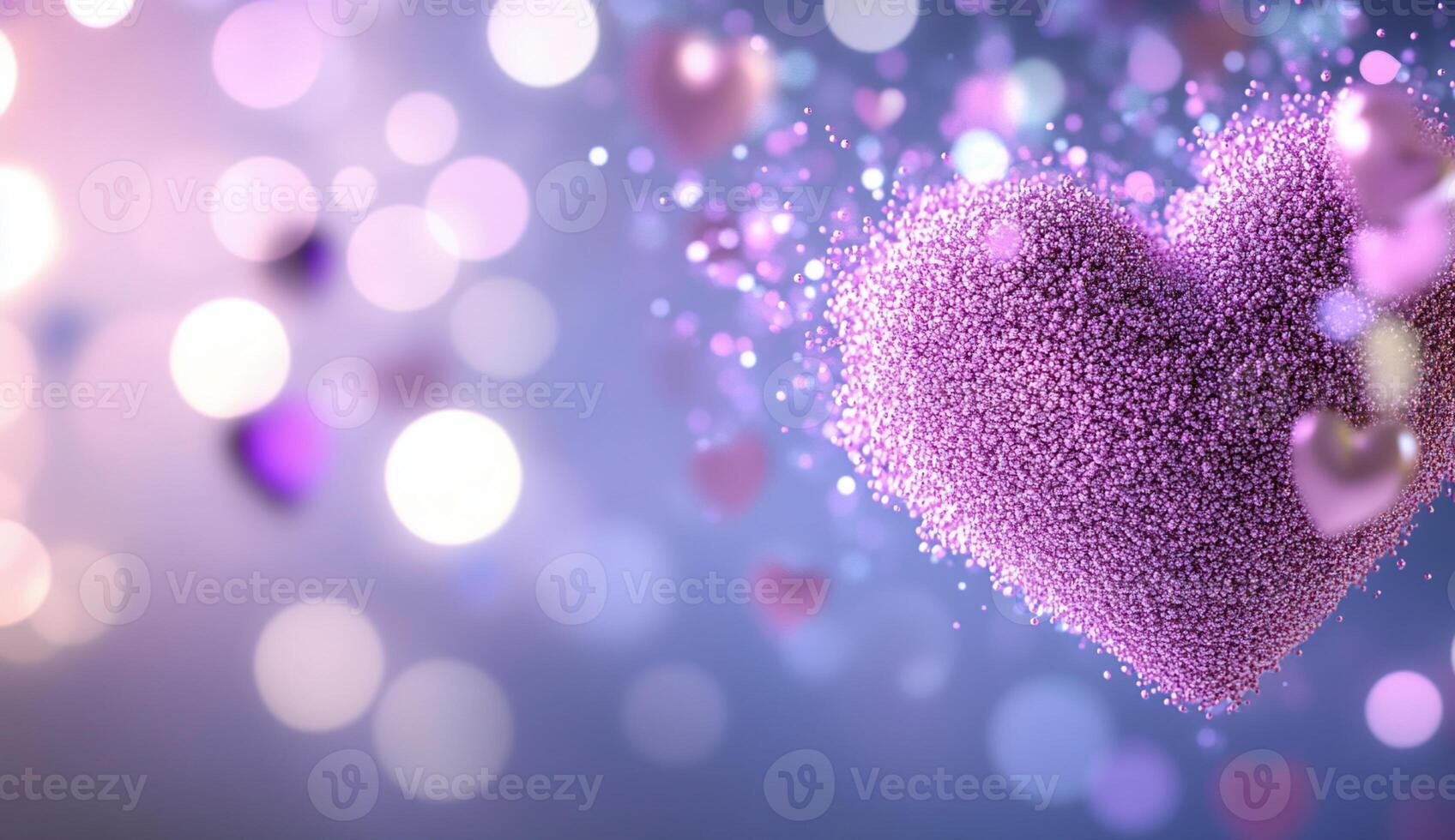 A vibrant heart shape made of particles, symbolizing love and affection. photo