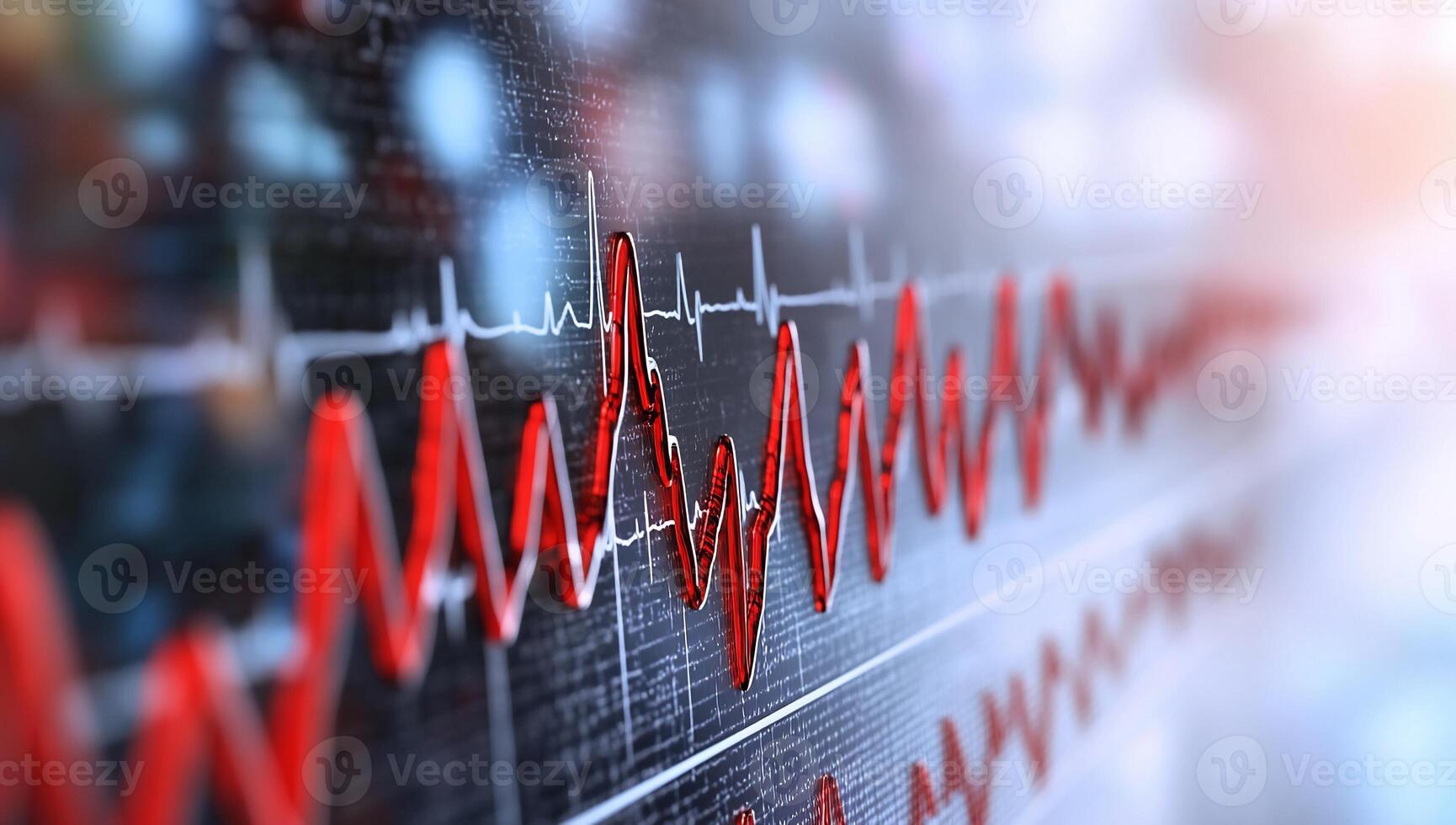A digital representation of an electrocardiogram waveform. photo
