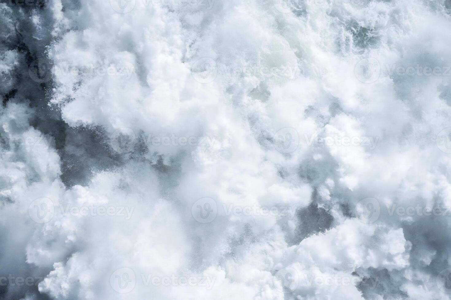 A close-up view of turbulent ocean waves and foam. photo