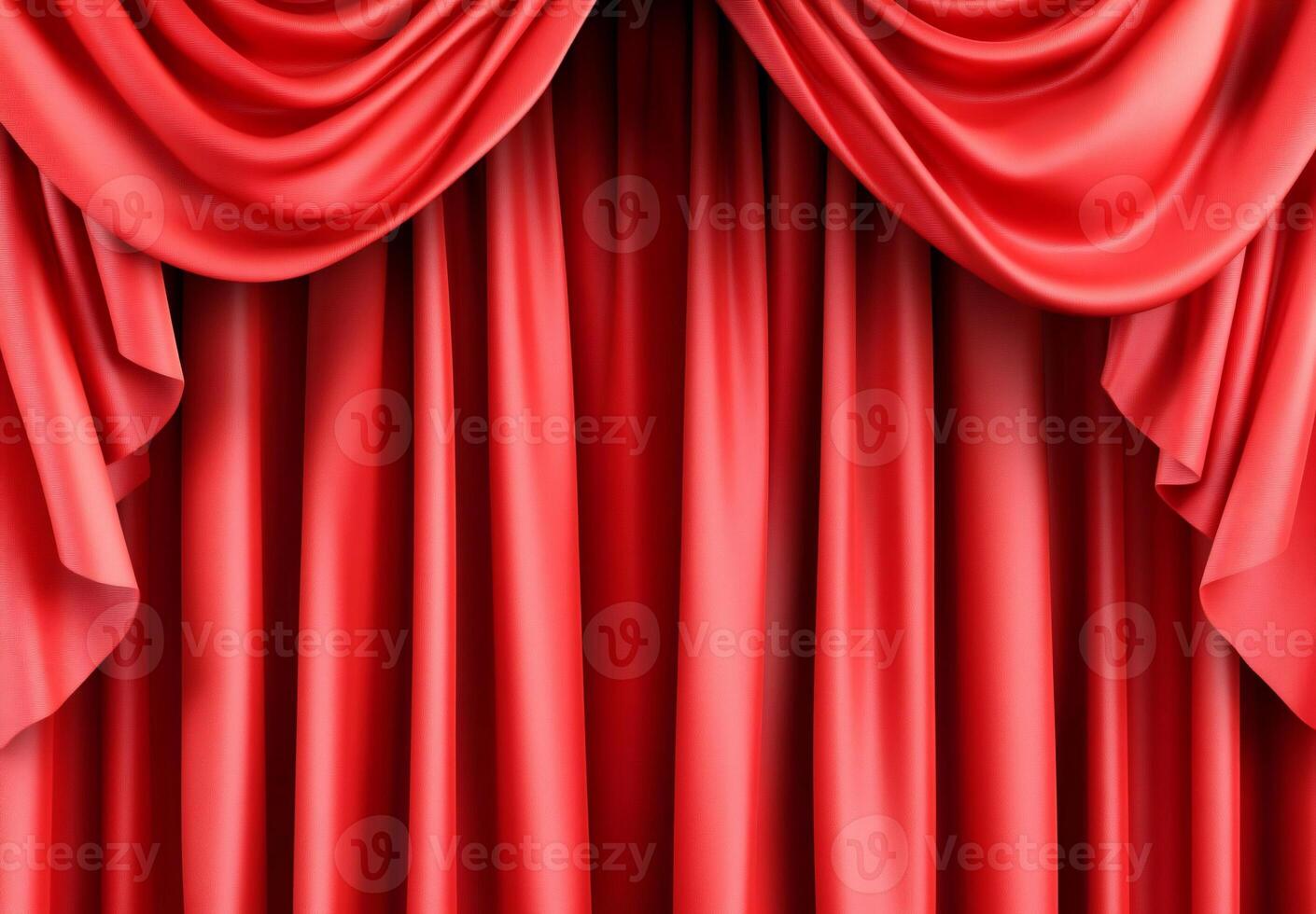 A pair of luxurious red curtains draped elegantly. photo