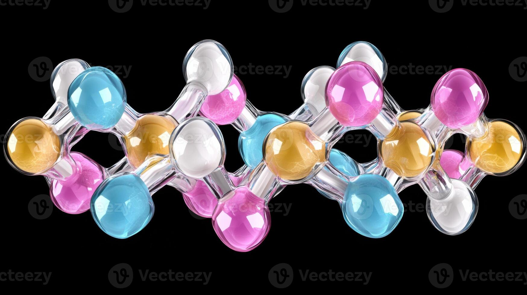 Dynamic molecular model showcasing vibrant colors representing complex drug interactions at a cellular level photo