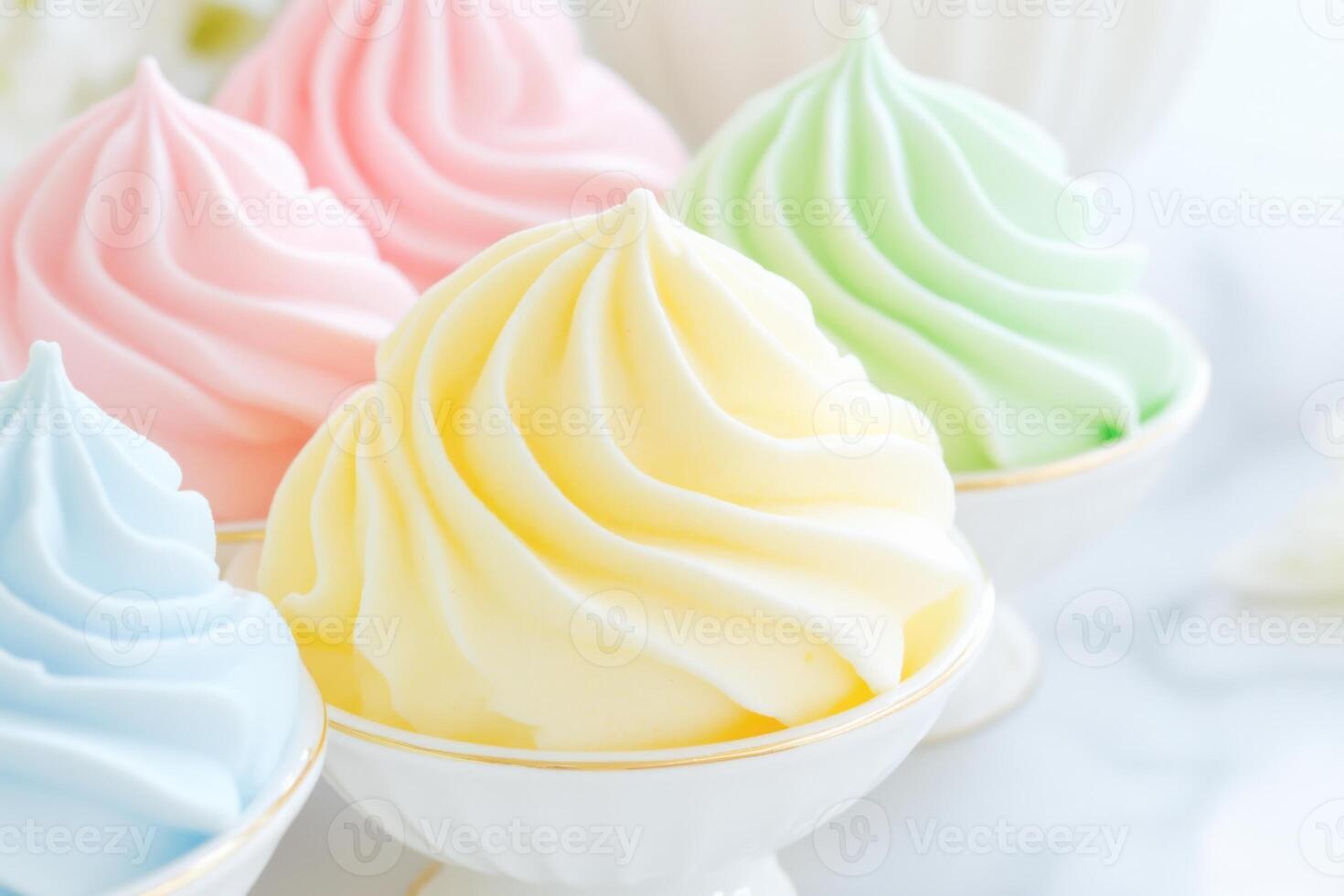 Delightful pastel marshmallows arranged elegantly in a decorative bowl ready for a sweet celebration or treat photo