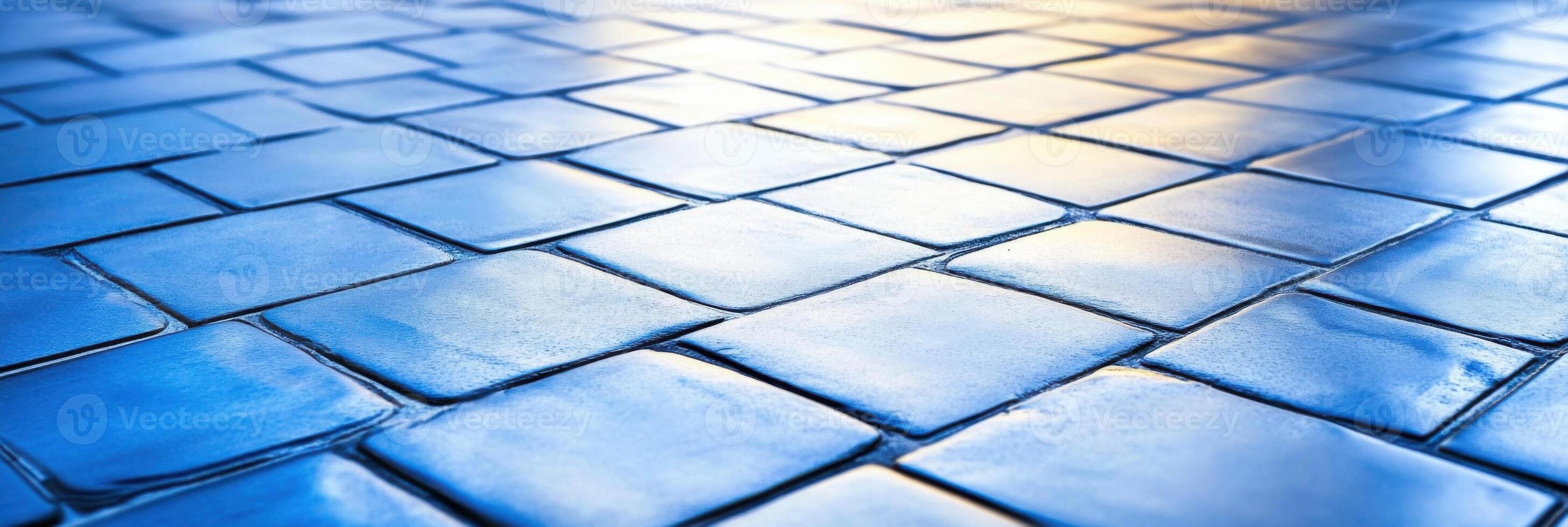 Glossy black ceramic tiles reflecting gradient light in a modern minimalist setting photo