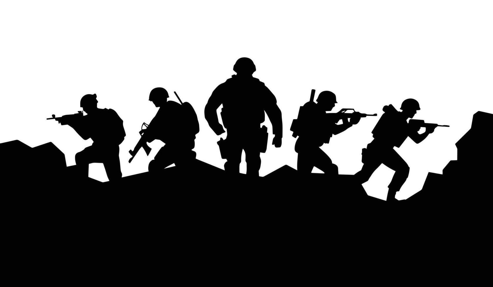 Forward March Silhouettes in Action vector