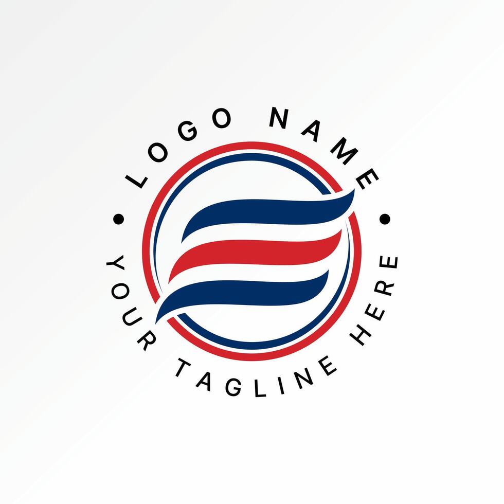 Logo design graphic concept creative premium stock image graphic three swoosh wave initial E font circle connect monogram typography sport tech vector
