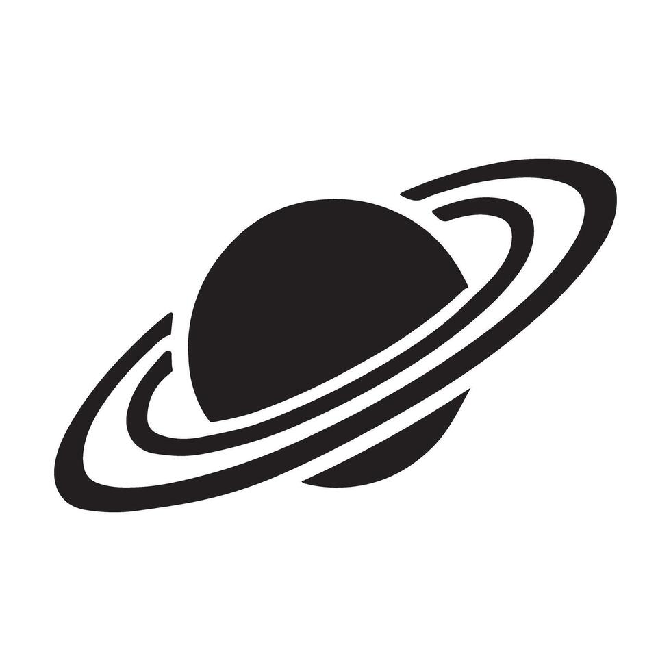 Saturn Silhouette Illustration a Celestial Body vector