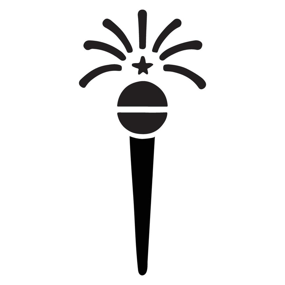 Microphone with Fireworks Explosion Design vector