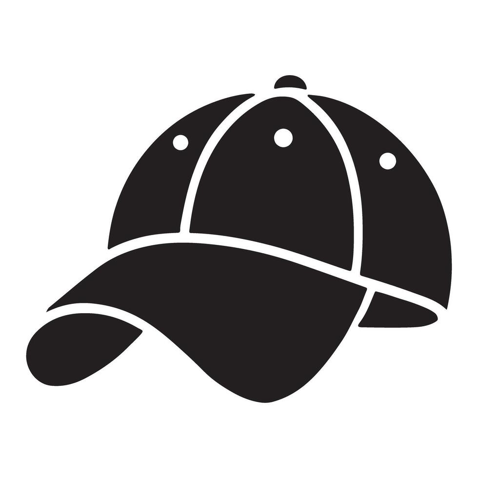 Simple Baseball Cap Silhouette Illustration vector