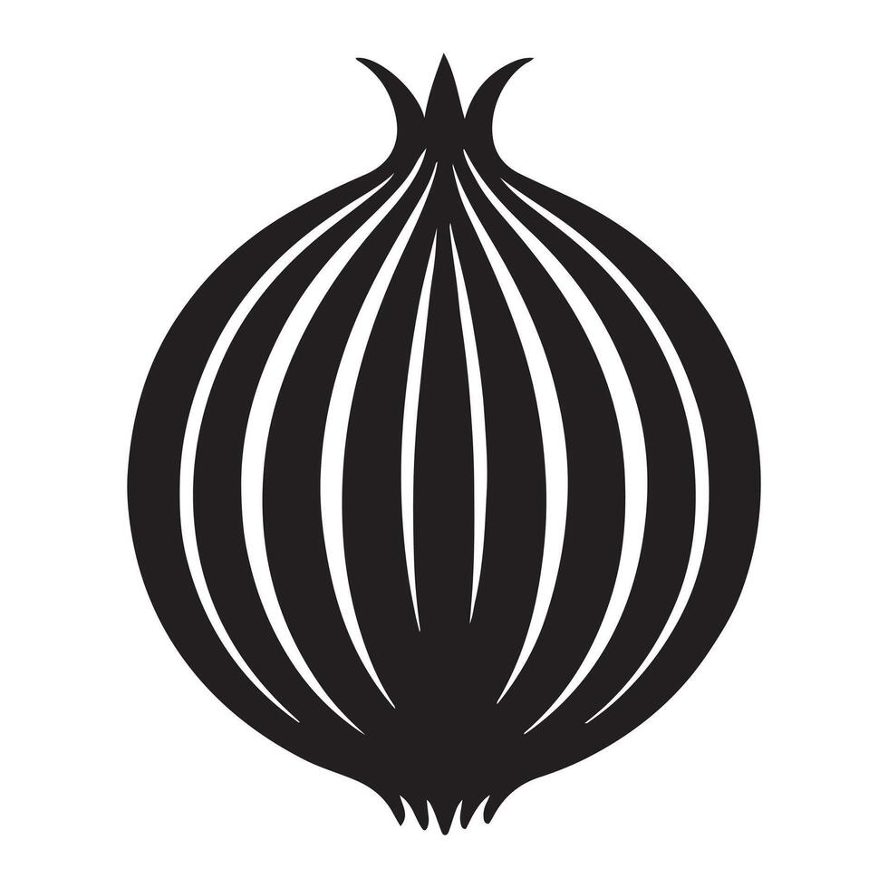 Onion Silhouette Illustration Graphic for Culinary Design vector