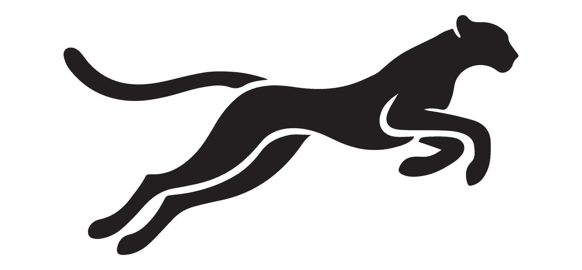 Cheetah Running Silhouette Speed Illustration vector