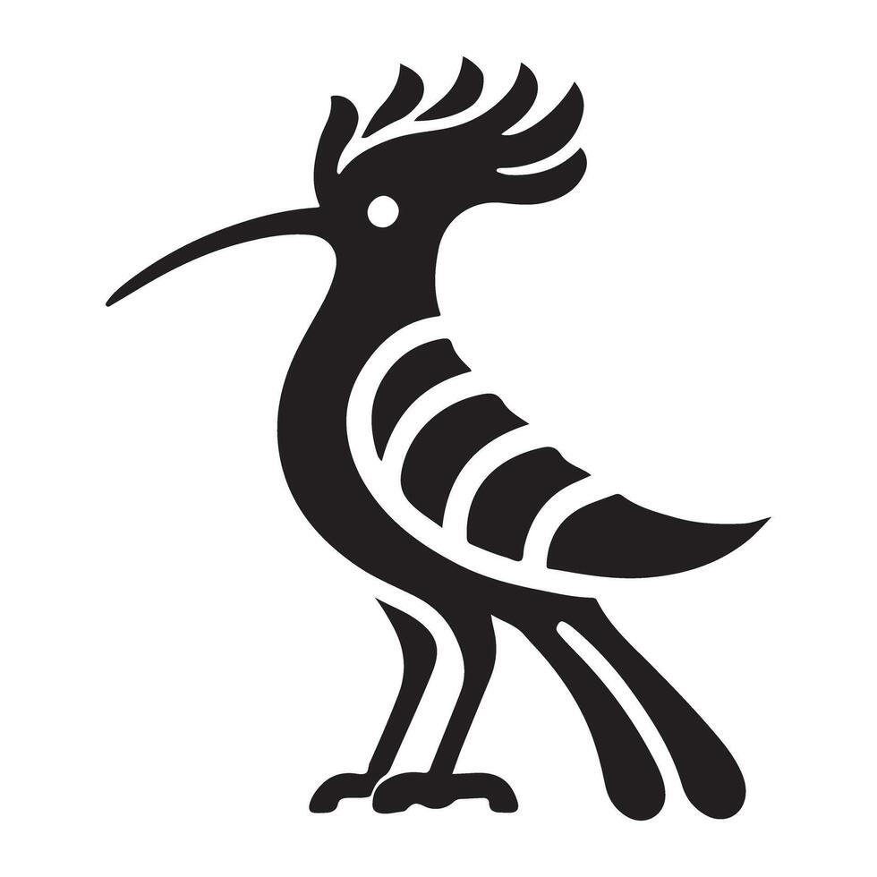 Hoopoe Bird Silhouette Illustration Graphic Design vector