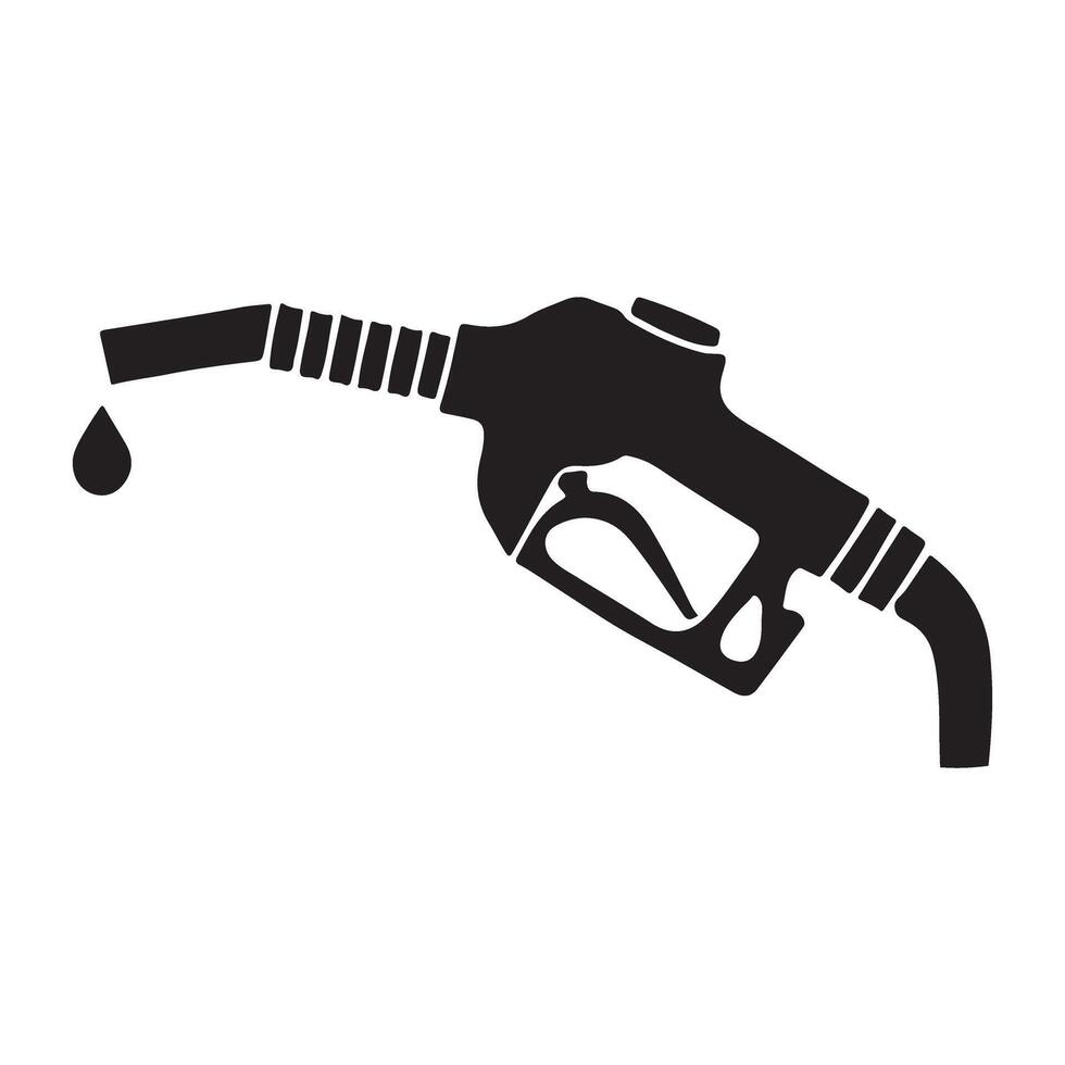 Fuel Nozzle Silhouette Icon Gas Station Pump Illustration vector