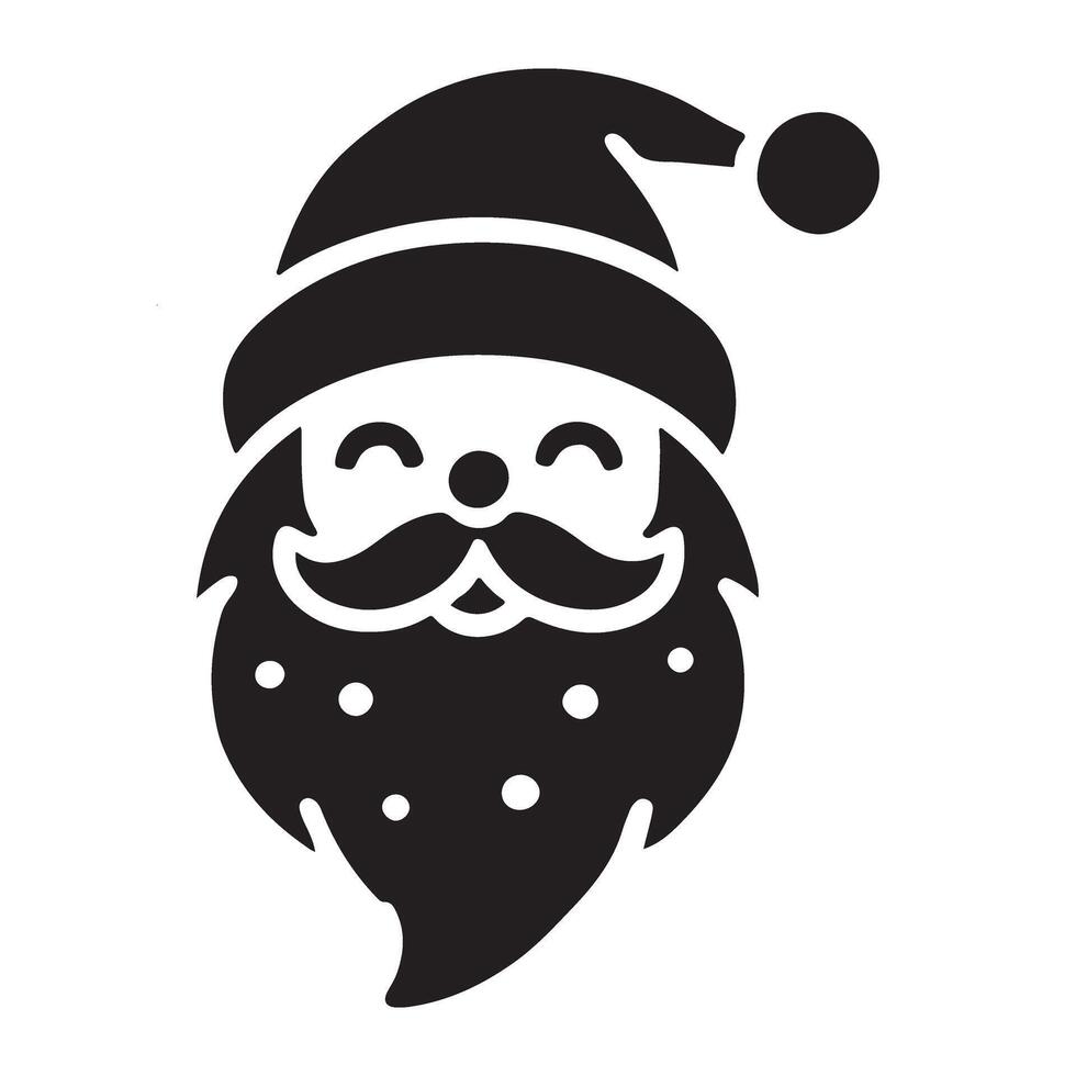 Santa Claus Head Silhouette Festive Icon vector