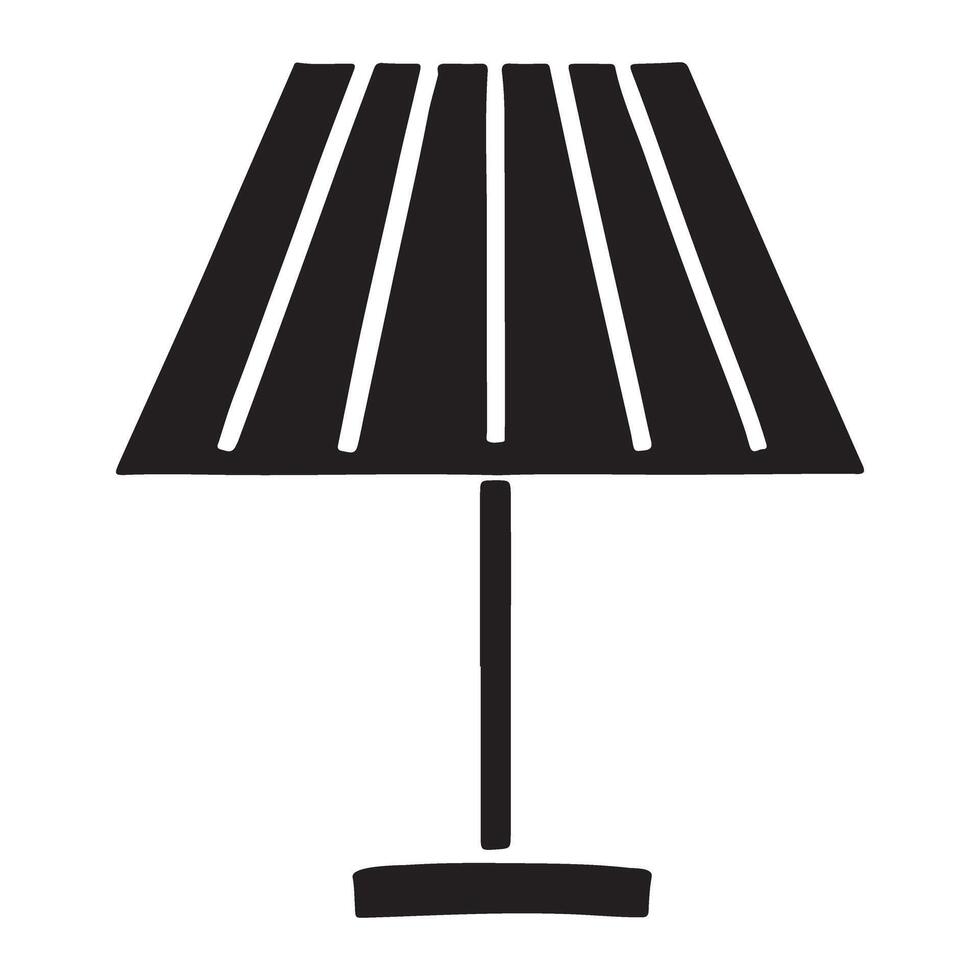 Striped Lampshade Table Lamp Silhouette vector