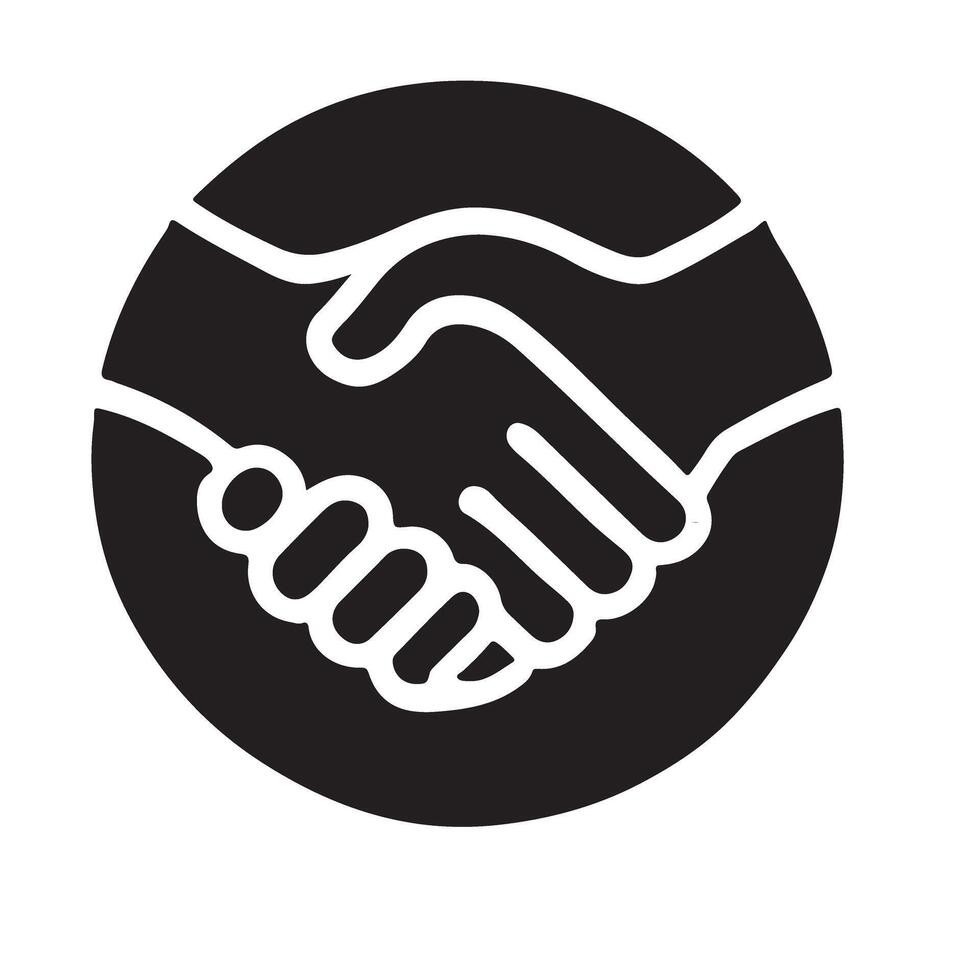 Handshake Silhouette Illustration Partnership and Agreement Icon vector