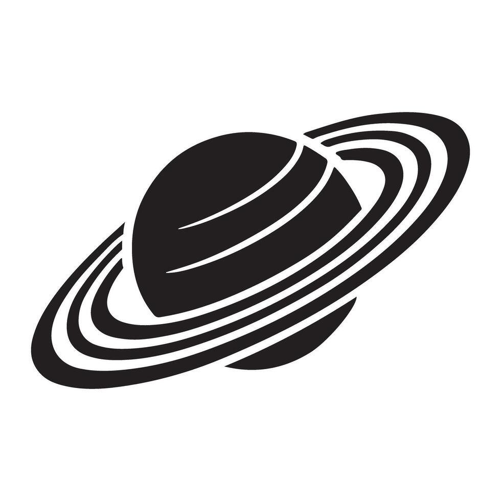Saturn Planet Silhouette A Striking Graphic vector