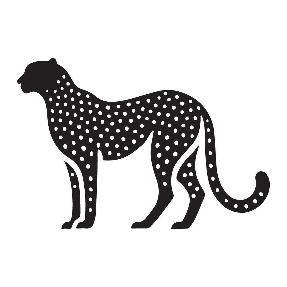 Spotted Cheetah Silhouette Illustration vector
