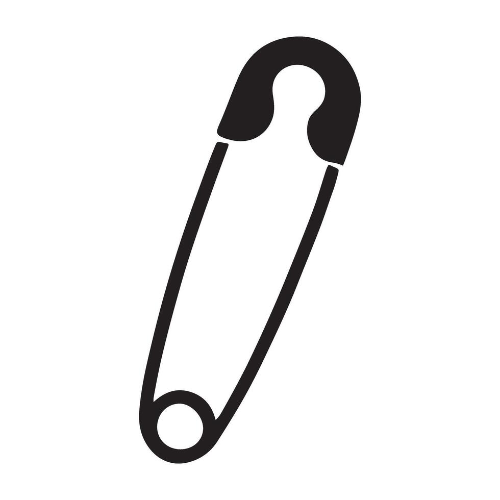 Safety Pin Silhouette Icon Design Element vector