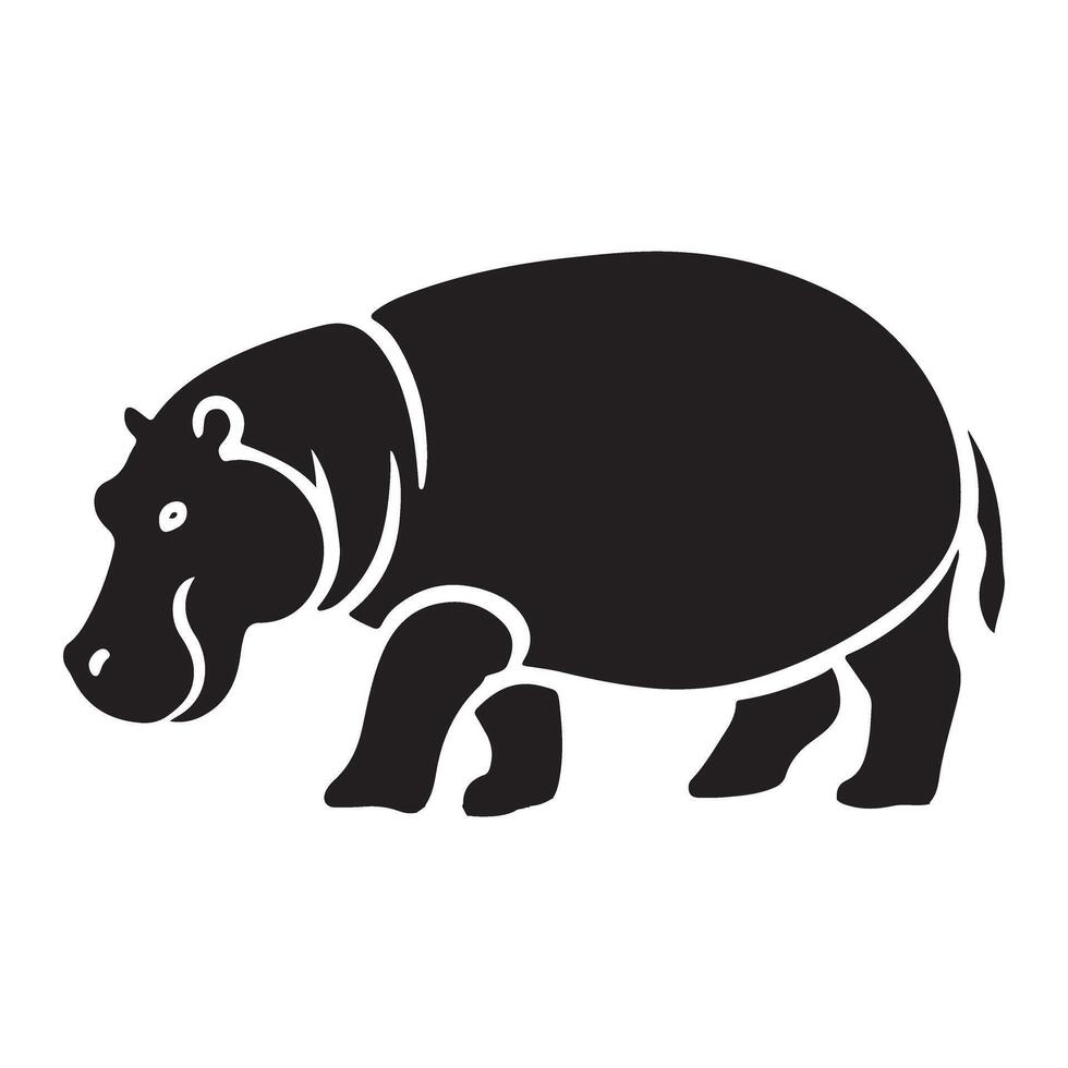 Hippopotamus Silhouette Illustration Graphic vector