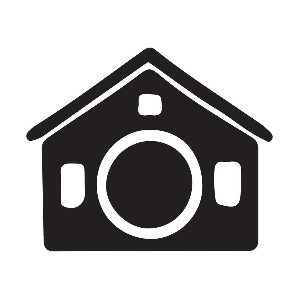 Charming Silhouette Illustration of a Little House vector