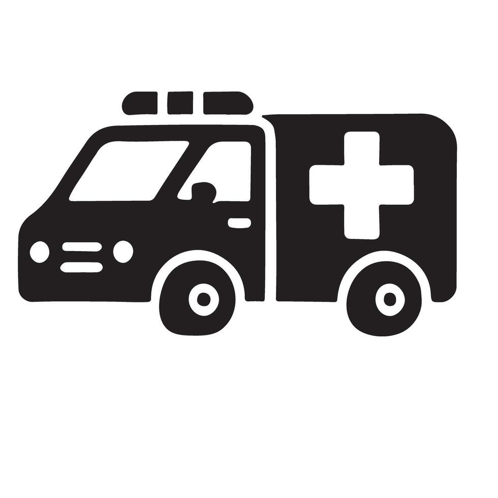 Silhouette Illustration of an Ambulance Vehicle vector