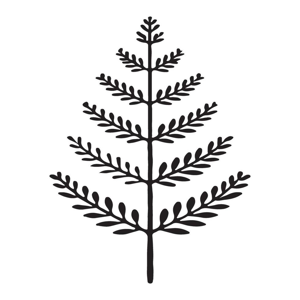 Silhouette Illustration of a stylized Conifer Tree vector