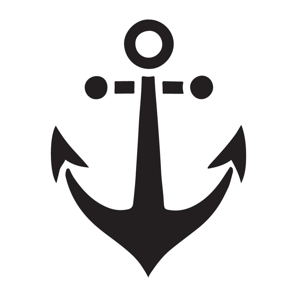 Classic Anchor Silhouette Icon Maritime Design vector