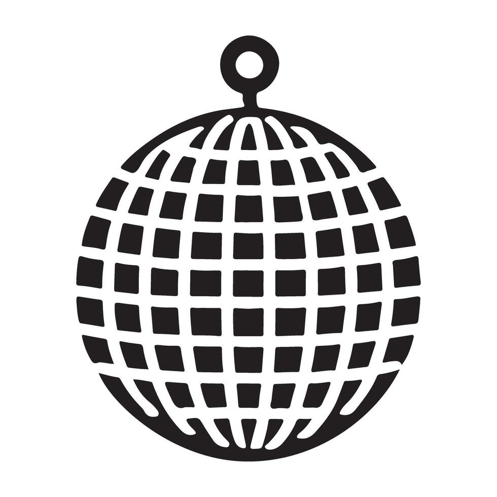 Simple Disco Ball Silhouette Hanging Ornament Design vector