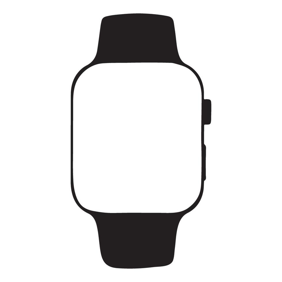 Smartwatch Silhouette Illustration a Digital Timepiece vector