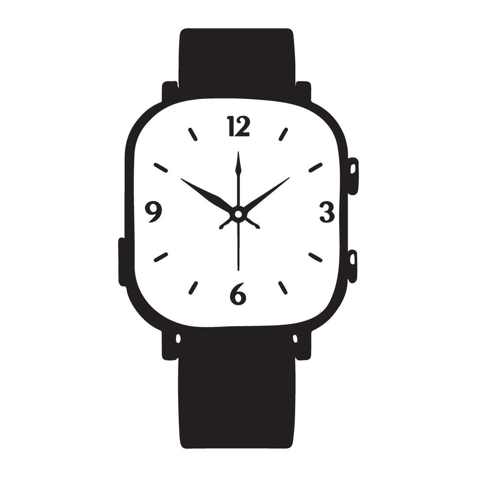 Stylish Wristwatch Silhouette Illustration a Modern Timepiece vector
