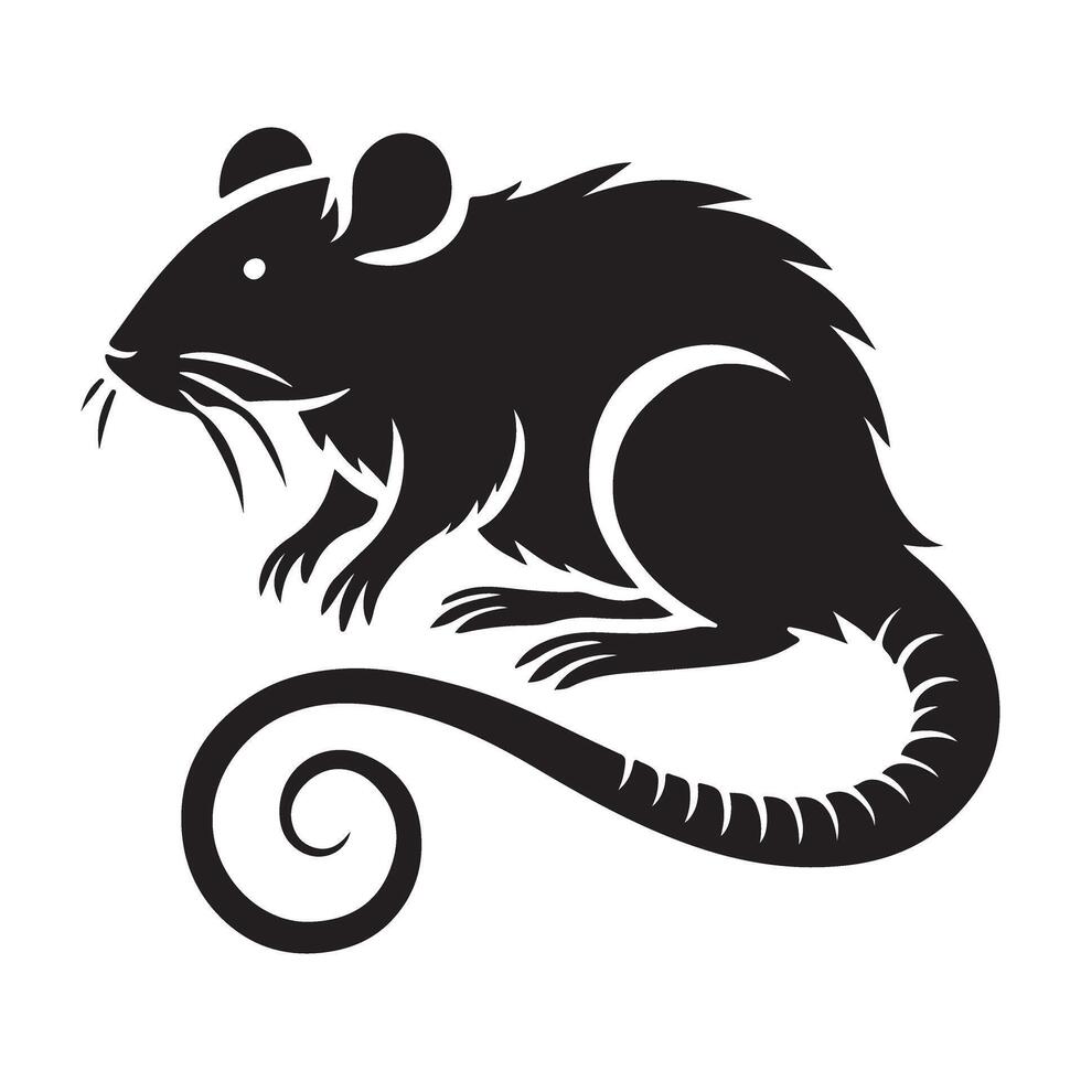 Stylized Rat Silhouette Illustration Graphic Design vector