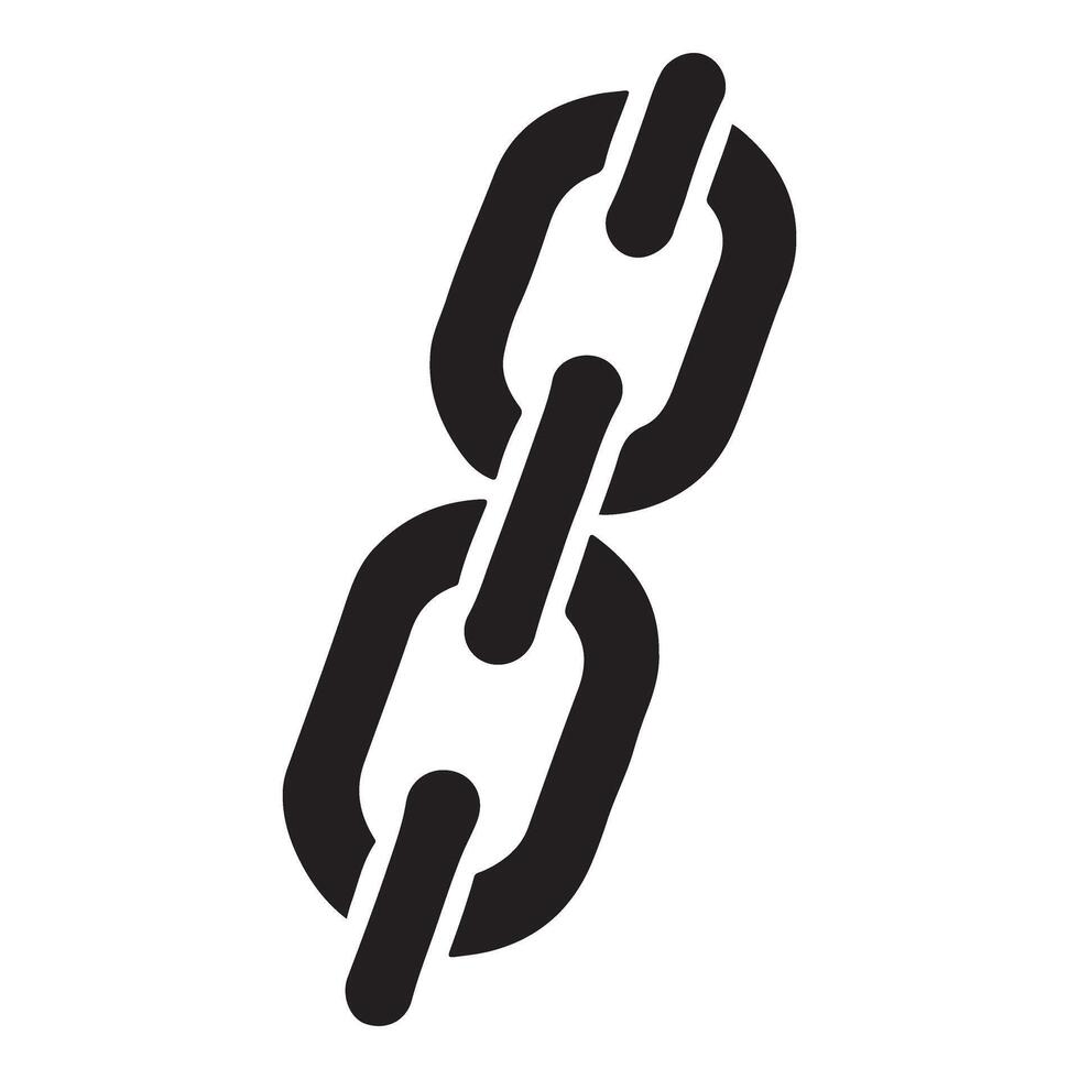 Two Links Chain Silhouette Simple Illustration vector