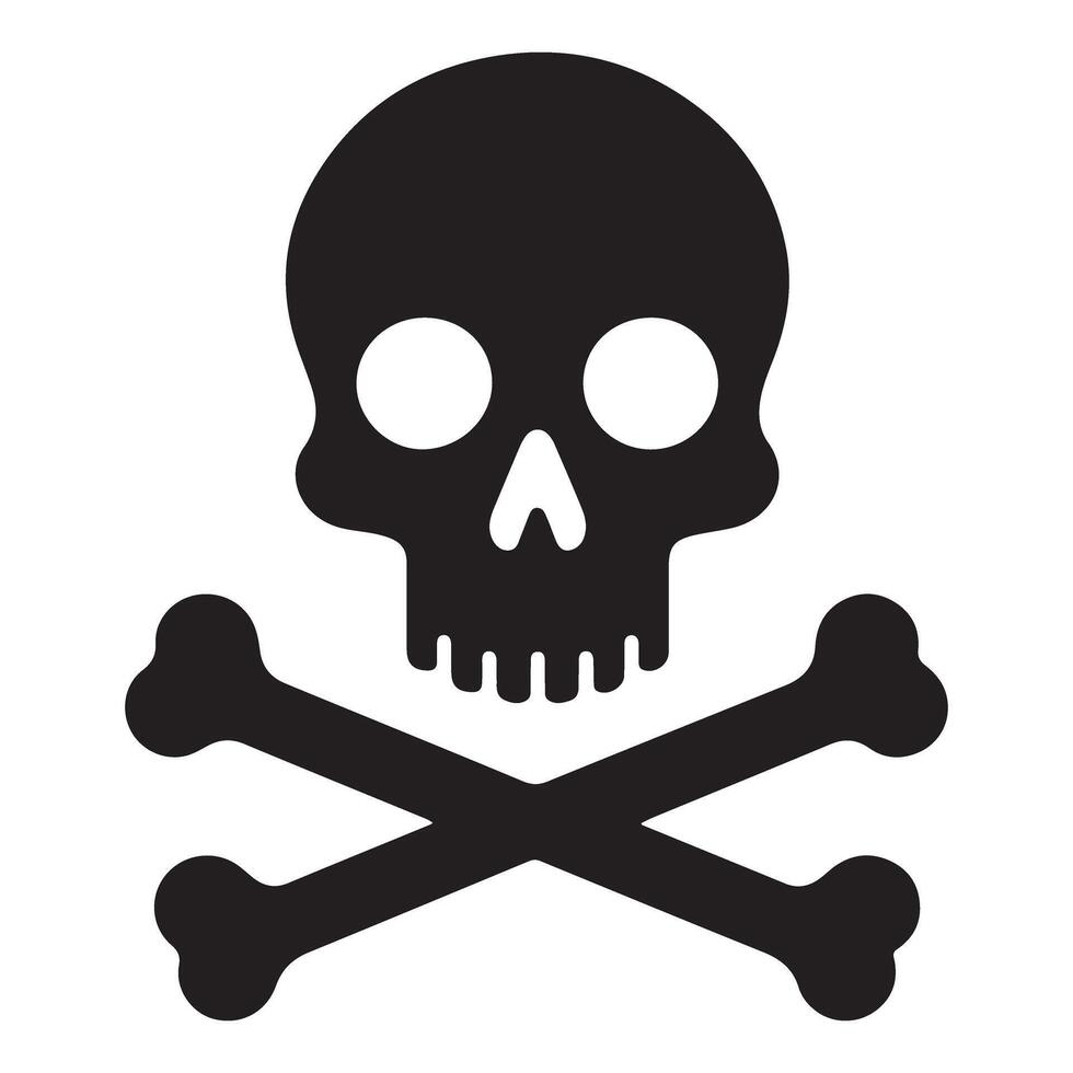 Skull and Crossbones Silhouette Danger Symbol vector