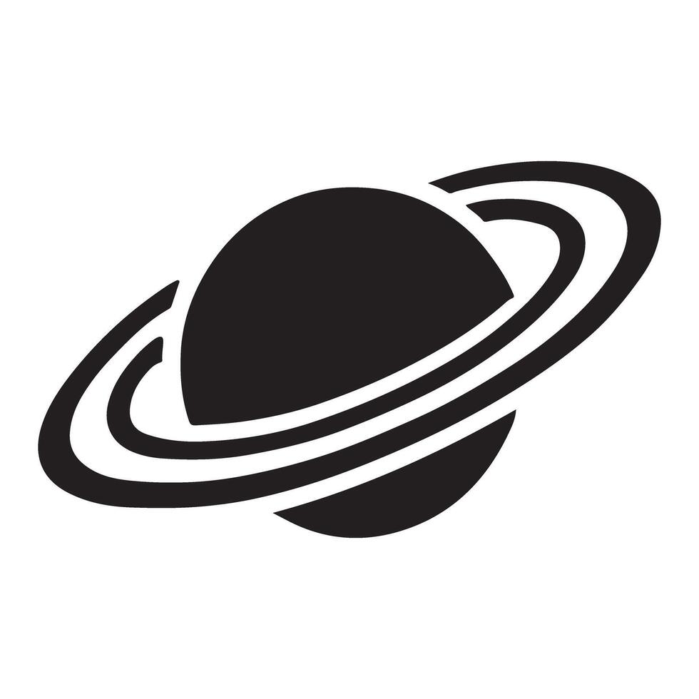 Saturn Planet Silhouette Simple Graphic for Space Designs vector