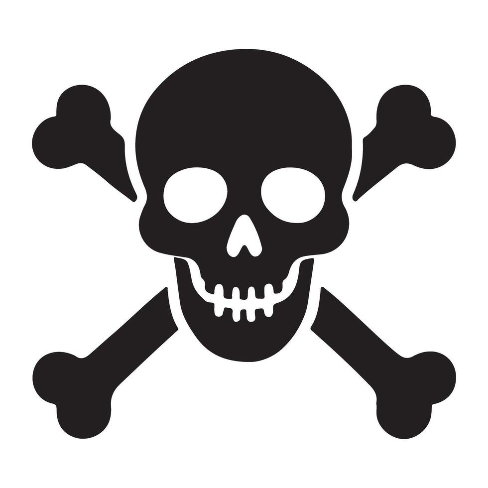 Skull and Crossbones Danger Silhouette Graphic vector