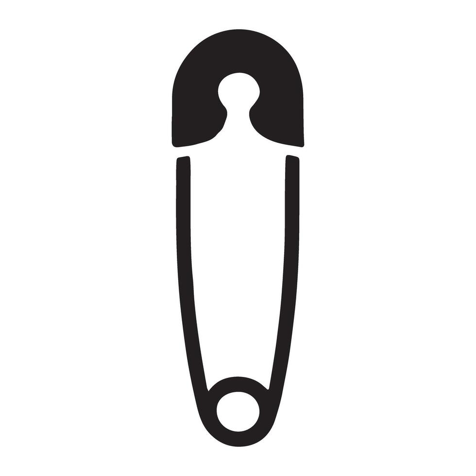 Safety Pin Silhouette Illustration Graphic vector