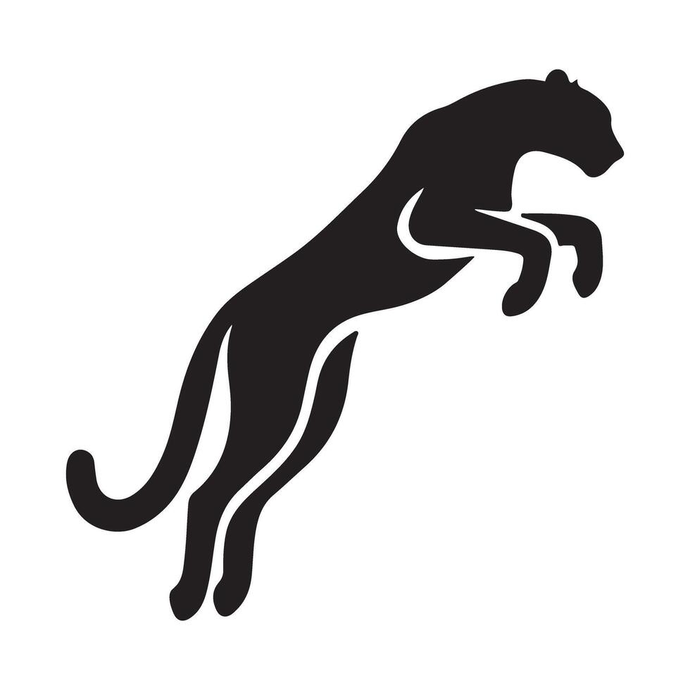Leaping Cheetah Silhouette Powerful Illustration vector