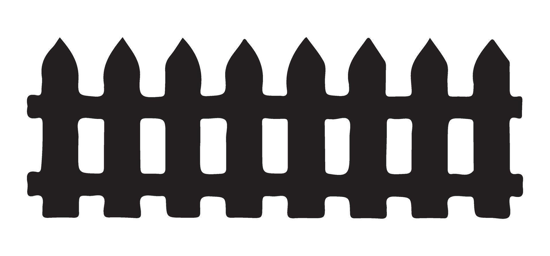 Classic Picket Fence Silhouette Illustration vector