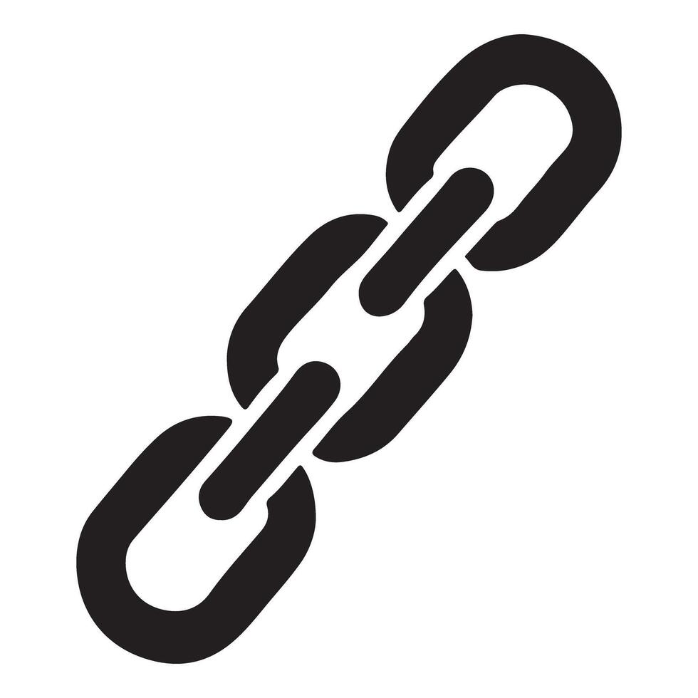 Interlocking Chain Links Silhouette Representing Connection vector