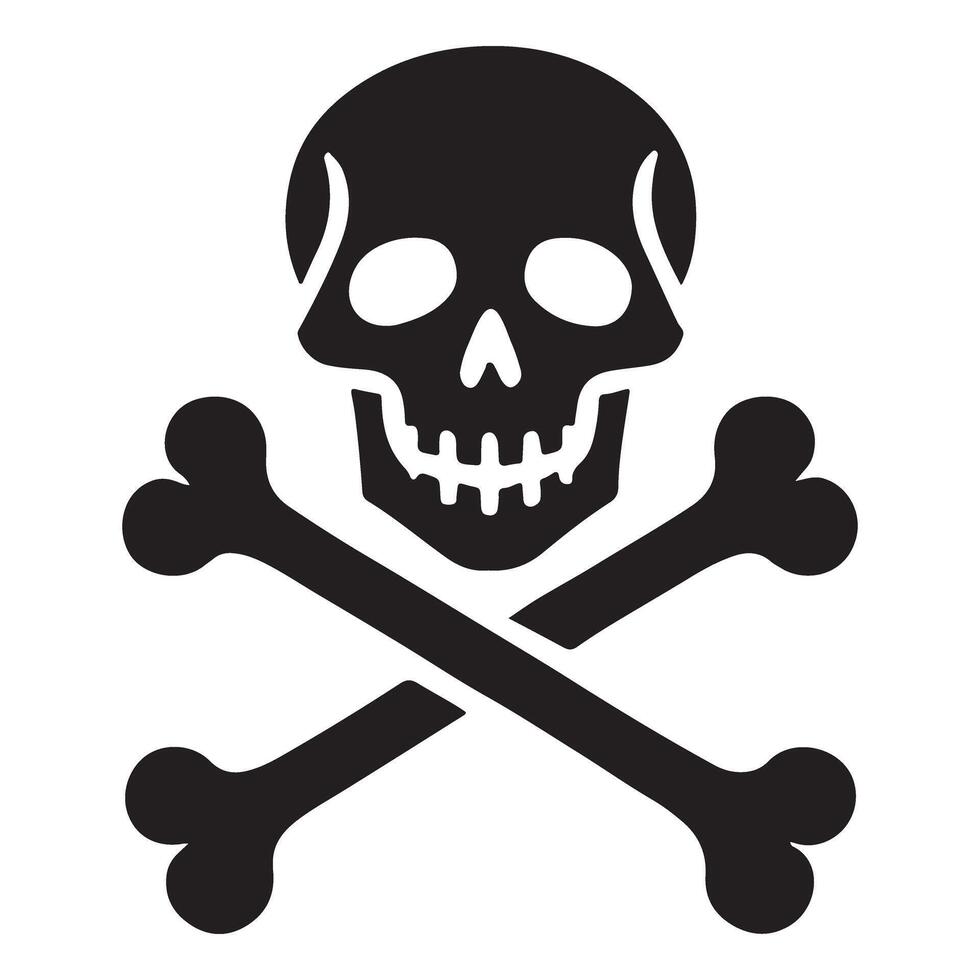 Skull and Crossbones Silhouette Illustration Design vector