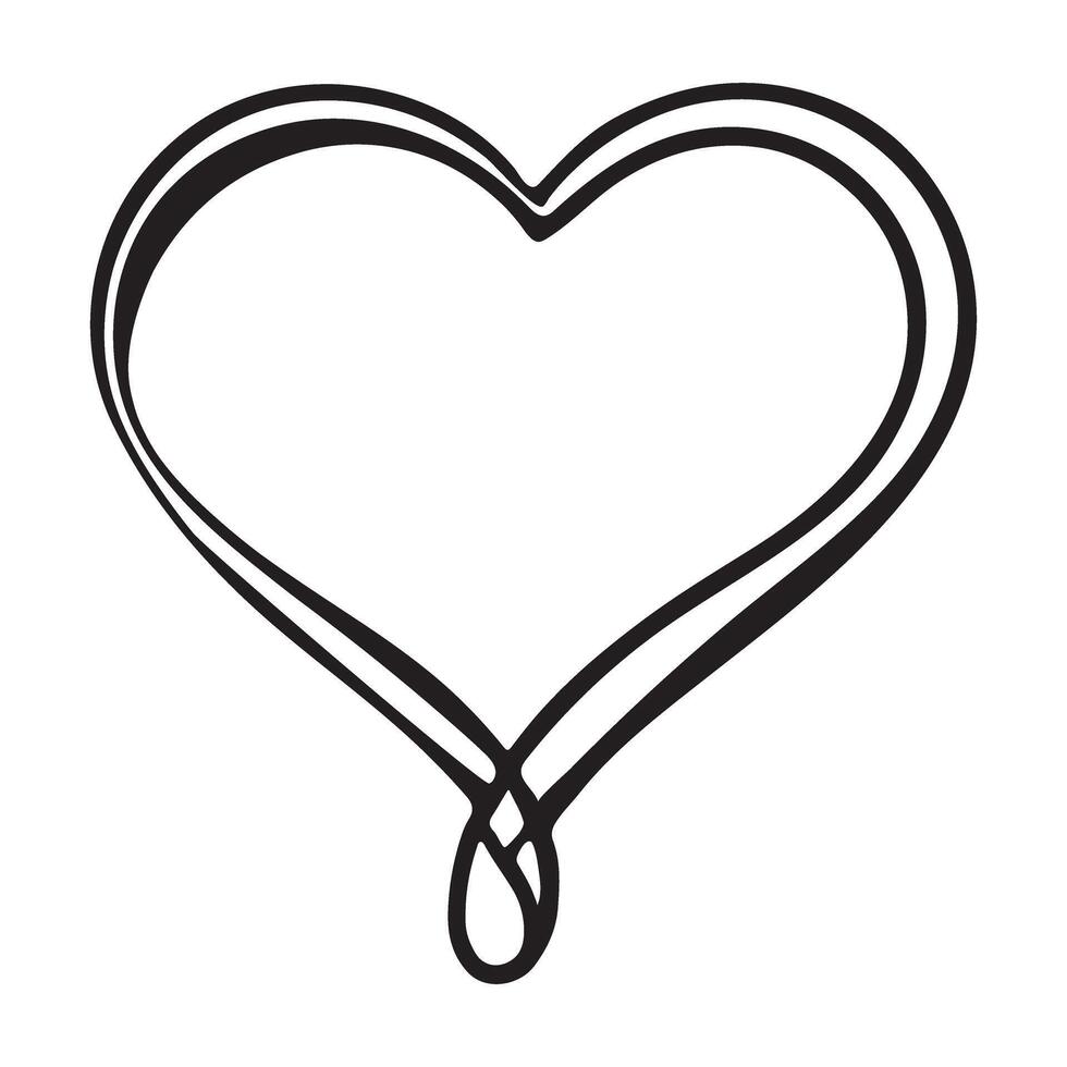 Elegant Heart Silhouette Illustration Romantic Design vector