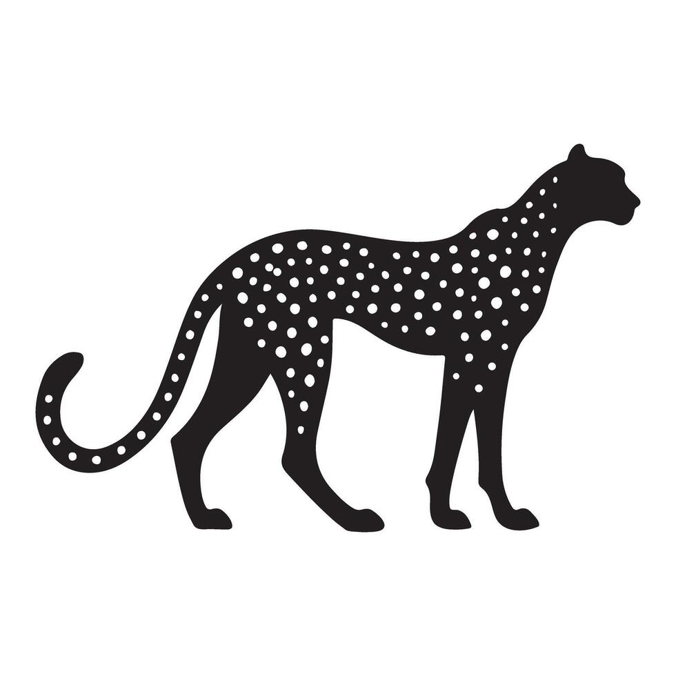 Cheetah Standing Silhouette Graphic vector