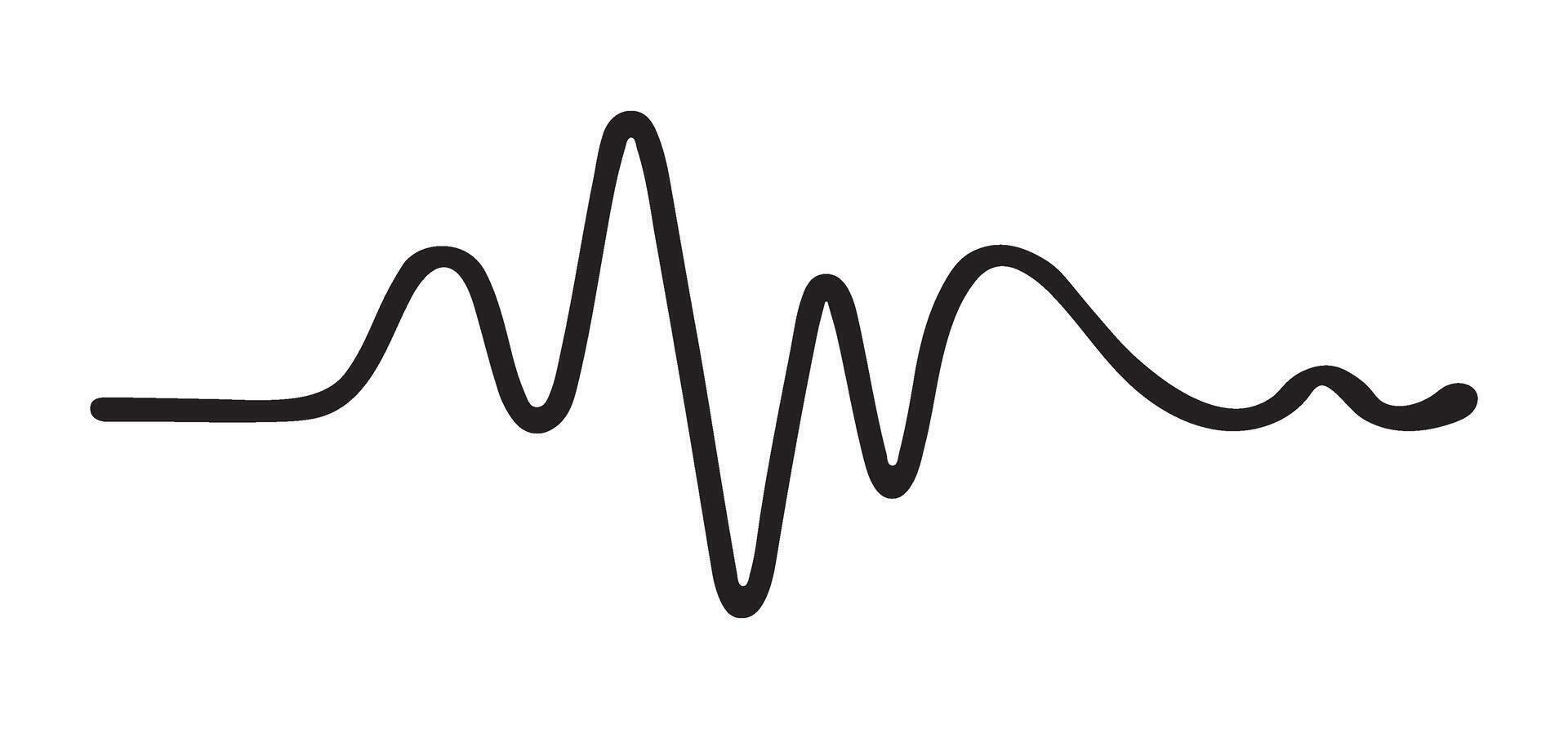 Simple Hand-Drawn Waveform Illustration for Audio Designs vector