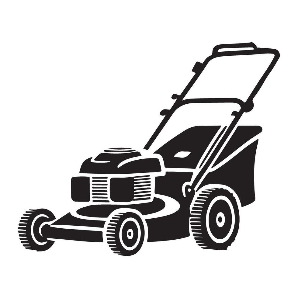 Lawn Mower Silhouette Illustration vector