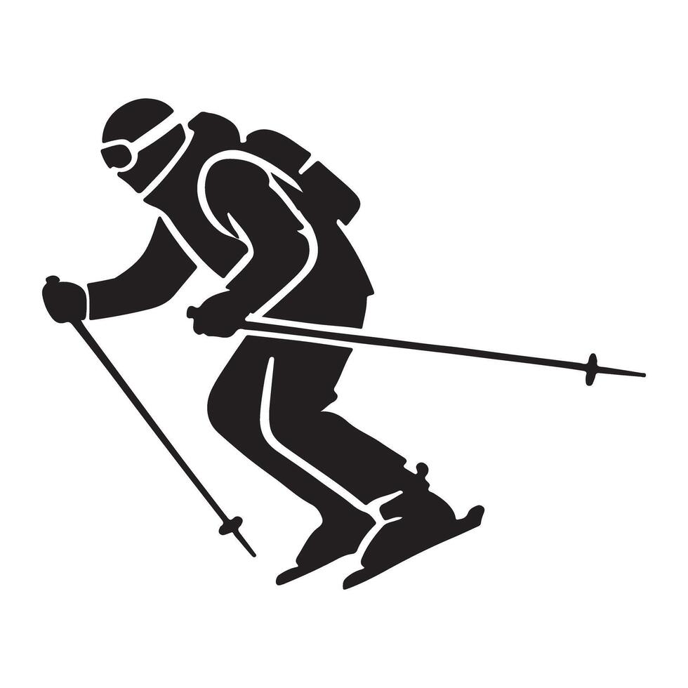 Silhouette of a Skier Downhill Skiing vector