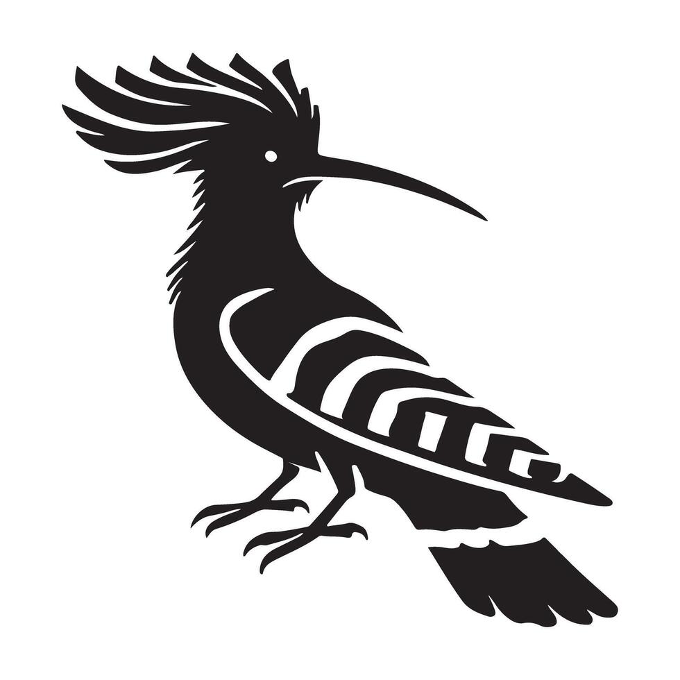 Hoopoe Bird Silhouette Illustration for Nature Designs vector