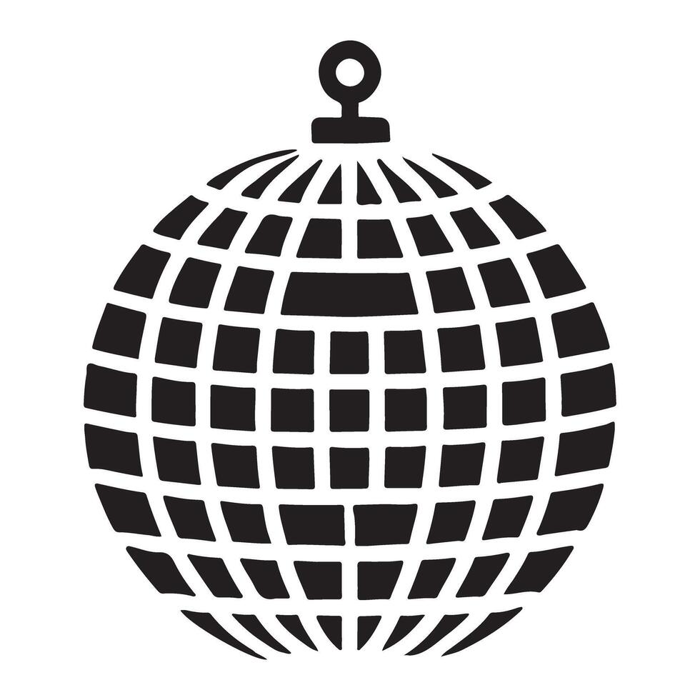Stylish Disco Ball Silhouette Ornament Art vector