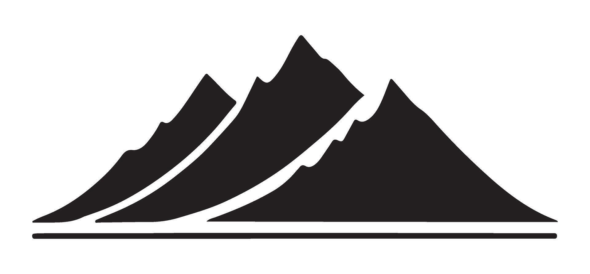 Majestic Mountain Range Silhouette Illustration vector