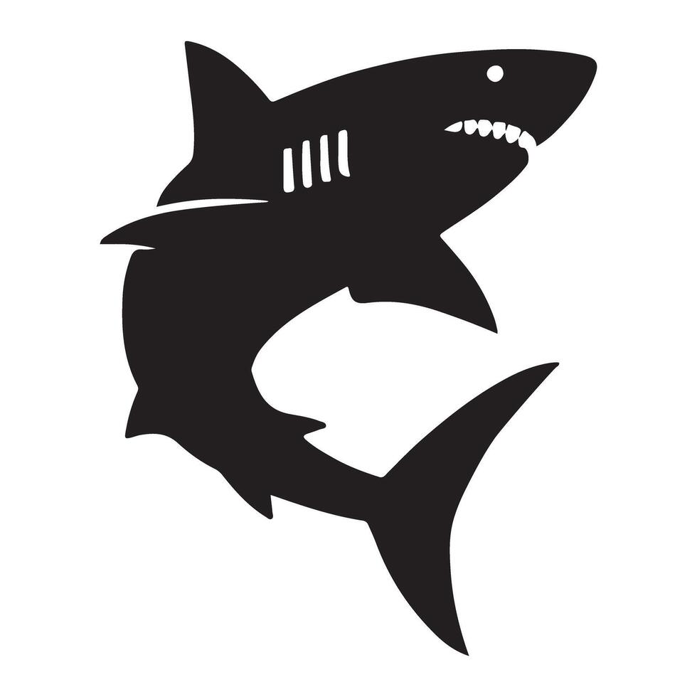 Powerful Silhouette Shark Illustration for Design Projects vector