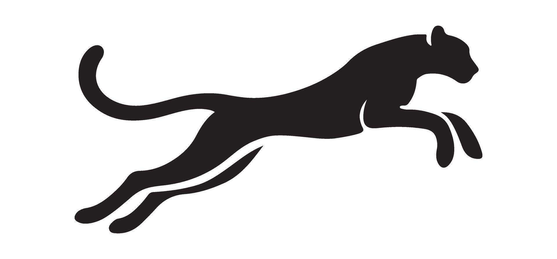 Cheetah in Motion Silhouette Illustration Running vector